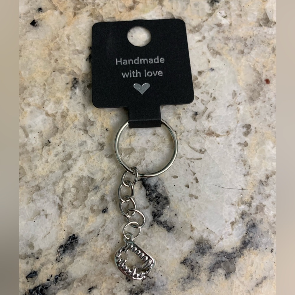 Silver Keychain with Heart Charm